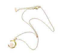 LRXIYODE Collier Lapin Pendentif Lune Alliage Délicat Pour Femme Usage Quotidien Présent Anniversaire Pendentif Fin Et Léger