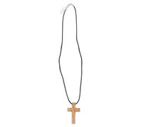 LRXIYODE Collier Pendentif Croix en Bois Fait Main, Léger et Ergonomique, Bijou Religieux Artisanal pour Hommes et Femmes, Usage Quotidien