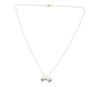 LRXIYODE Collier Pendentif Haltère Décoratif Punk en Alliage Résistant, Chaîne de Cou Homme, Accessoire Mode Quotidien, Finition Rose Doré