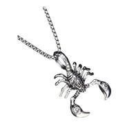 LRXIYODE Collier Pendentif Scorpion Acier Inoxydable Titane Design Rétro Hip Hop Chaîne pour Hommes et Femmes Bijou Mode