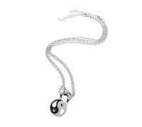 LRXIYODE Collier Tai Chi pour Couples Pendentif Alliage Bicolore Noir et Blanc Symbole Harmonie et Union Cadeau pour Relation
