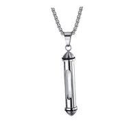 LRXIYODE Collier Urne Cendres Homme Acier Titane Lustré Médaillon Crémation Cylindrique Pendentif Commémoratif Léger Et Confortable Collier Mémoire Ashes Necklace for Men