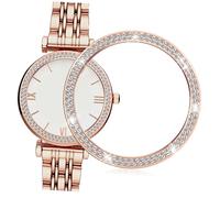 LRXIYODE Coque Décorative pour Montre avec Strass Protection Rayures et Chocs Compatible Watch Bague Protectrice Rose Doré