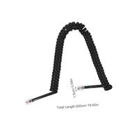 LRXIYODE Cordon Téléphonique Spiralé Noir PVC et Cuivre Câble PC pour Téléphone Fixe Flexible et Connexion Claire Bruit