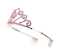 LRXIYODE Couronne de Fête pour Femme Rose 40 Ans Bandeau Décoratif Léger en Alliage Accessoire d'Anniversaire Créatif pour Célébrations et Photos Festives