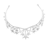LRXIYODE Couronne de Mariage Étoile Cristal et Bandeau Fait Main Accessoire Mariée Élégant Tête Décoratif pour Cérémonie et Engagement