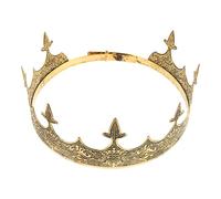 LRXIYODE Couronne de Prince Vintage Alliage Doré pour Cosplay et Déguisement Royal Accessoire de Tête Médiéval Unisexe pour Scènes Fêtes et
