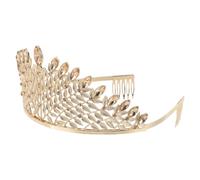 LRXIYODE Couronne Mariage Strass Dorée Accessoire Coiffure Mariée Bandeau Couronne Royale Bijou Tête Cérémonie Coiffe Reine Mariage