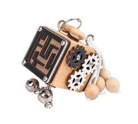 LRXIYODE Cube Activité Bois Éducatif pour Garçon Fille Sensoriel Multi Activités Bloc de Construction pour Éveil et Motricité Fine Cadeau Dès Ans