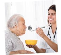 LRXIYODE Cuillère Coudée pour Patients Droitiers Acier Inoxydable Ustensile Ergonomique à Lalimentation pour Personnes Âgées et Handicapées Cuillère Auto Alimentante Facilitant Repas Au