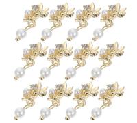 LRXIYODE Décoration Ongles Pendentif et Strass 12 Pièces Taille Unique pour Manucure DIY Femmes et Filles Usage Fête et Cérémonie