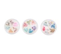 LRXIYODE Décorations Ongles 3d Réalistes en Plastique et Résine, 3 Boîtes pour Manucure Élégante, Accessoires Nail Art pour Banquet ou Shopping