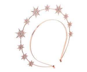 LRXIYODE Diadème à Six Pointes de Accessoire de Cheveux Élégant pour Femmes pour Séances Photo Couleur Rose Doré