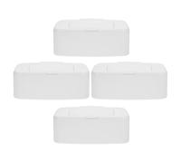 LRXIYODE Distributeur Lingettes Humides 4 Pièces Blanc avec Couvercle Hermétique, Boîte de Rangement Portable Anti-séchage pour Bureau, Salle de Bain et Voyage, Utilisation Facile