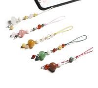 LRXIYODE Dragonne de Téléphone Courte en Jade et Agate Rose, Chaîne Délicate pour Téléphone Portable, Maintien Sécurisé et Style Chic Chinois pour Accessoires de Mode Style Plusieurs styles