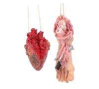 LRXIYODE Ensemble 2 Pièces Décorations Effrayantes d'halloween Pendentifs Parties du Corps Suspendues Accessoires Légers en Matériau Sûr pour Maison Hantée Intérieur et Extérieur