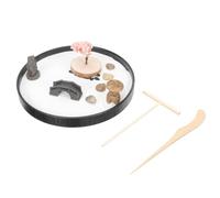 LRXIYODE Ensemble Bac à Sable Zen Décoratif 21 Cm, Ornement Art de Sable Japonerie, Micro-Paysage de Jardin Zen pour Bureau et Intérieur, Décoration Table Créative et Relaxation