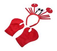 LRXIYODE Ensemble Bandeau de Crabe Rouge et Mitaines de Pinces de Homard pour Cosplay, Carnaval Mardi Gras et Fêtes à Thème, Accessoires Légers et Réutilisables pour Femmes et Hommes