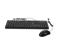 LRXIYODE Ensemble Clavier USB Filaire et Souris Optique Silencieuse pour Bureau Professionnel, Usage Bureautique et Gaming, Clavier Azerty, Souris Réactive, Couleur Noire