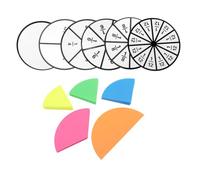 LRXIYODE Ensemble de Fractions Magnétiques en Pvc Circulaire pour Démonstration Visuelle des Opérations, Matériel Pédagogique pour Enseignement en t Soutien à Domicile
