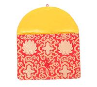 LRXIYODE Enveloppes en Soie Brodées Rouges avec Fermeture à Nœud Pochette A4 Multifonctionnelle pour Documents Cartes-Présents et Écritures Bouddhistes pour Bureau et