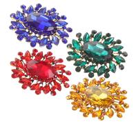 LRXIYODE Épingle Décorative en Alliage Pierre Précieuse Artificielle, 4 Pièces, Style Vintage Élégant, Légère et Facile à Porter Vie Quotidienne Fêtes