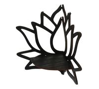 LRXIYODE Étagère d'angle Murale en Bois Motif Lotus Creux Support Flottant délicat pour Affichage Livres et Plantes 11.02X9.84X5.51In Chambre Salon