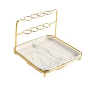 LRXIYODE Étagère De Rangement Pour Cosmétiques Et Bijoux Taille Basse Métal Gris Marbre Support Bureau Multifonction Pour Organisation De Table