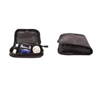 LRXIYODE Étui de Rangement Portable pour Appareil de Mesure de Glycémie et Mallette de Protection Résistante en PU Noire Compact et Antichoc pour Voyage et Usage Quotidien