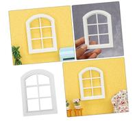 LRXIYODE Fenêtre Miniature Cases Bois Blanche à Accessoire Maison Poupée Décoration Réaliste pour Maquette et Meubles Miniature Modèle et Facile à Utiliser Ornement Style Cottage pour