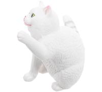 LRXIYODE Figurine British Shorthair Chat Blanc Réaliste 1pc Décoration Miniature Modèle Animal Domestique Petit Ornement pour Maison Bureau Décoratif