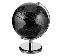 LRXIYODE Globe Terrestre de Bureau Européen avec Support Blanc Noir Argent Décoration Élégante pour Maison et Bureau Globe Éducatif Rotatif Précis pour Apprentissage Géographique