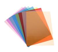 LRXIYODE Jeu de 8 Filtres PVC Correction Lumière pour Flash Stroboscopique, Films Filtrants Couleur Transparents Fins, Kit Gélules Colorées pour Éclairage Photo, Studio Couleur Aléatoire