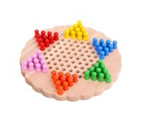 LRXIYODE Jeu de Dames Bois Forme Fleur Éducatif pour Développement Stratégique et Intelligence