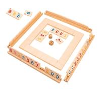 LRXIYODE Jeu de Société Bois Éducatif avec Chiffres et Dés Interaction Parent Garçon Fille Bordures Lisses Sécurisées Améliore la Adapté à Tous Âges