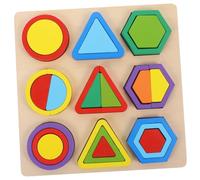 LRXIYODE Jeu Éducatif Bois Puzzle Formes Colorées pour Garçon Fille Montessori de Développement Créativité et Reconnaissance des Couleurs