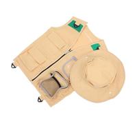 LRXIYODE Kit Aventurier Garçon Fille avec Gilet et Chapeau Explorer pour Jeux Extérieurs Camping et Spectacles Tenue Exploration Résistante pour Garçon Fille