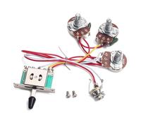 LRXIYODE Kit de Câblage Précâblé pour Guitare Électrique 2 Potentiomètres Tonalité A500K 1 Potentiomètre Volume B500K Noir Sélecteur 5 Positions Prise Jack 500 Kω Faisceau de Câblage