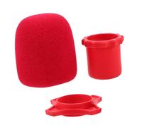 LRXIYODE Kit de Protection pour Micro à Main avec Bonnet Mousse Vent et Anneau Silicone Antidérapant Housse Pare Brise pour Microphones Portables pour Scènes et Performances Extérieur