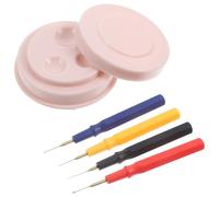 LRXIYODE Kit D'huilage de Montre Professionnel 4 Stylos à Huile et Godet à Huile 3 Cavités, Plastique Solide, Outil de Réparation D'horloger Précis pour Entretien et Huilage