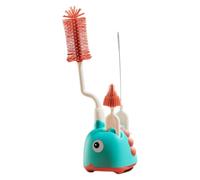 LRXIYODE Kit Goupillons de Nettoyage pour Biberons et Tétines, Ensemble Long Manche, Vert Lac avec Support, Brosses Polyvalentes pour Nettoyage Bouteille Bébé, Voyage et Quotidien,