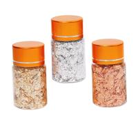 LRXIYODE Kit Manucure Bouteilles Flocons Métalliques Dorés pour Ongles DIY Décoration Nail Art Accessoires Gilding Foil Paper