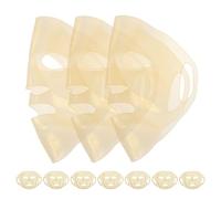 LRXIYODE Lot de 10 Couvertures de Masque Facial en Silicone Extensible Doré, Réutilisables et Compatibles Masques en Tissu, Protection Hydratante pour Soins Visage Spa à Domicile