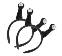 LRXIYODE Lot de 2 Bandeaux D'antenne Escargot Noirs en Tissu, Plastique et Métal, Légers et Confortables, Accessoires Cheveux Cosplay et Fête pour Garçon et Filles et Adultes, pour Soirées