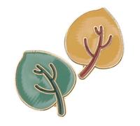 LRXIYODE Lot de 2 Broches de Feuille en Alliage de Zinc, Épingles Vertes et Jaunes, Décoration Polyvalente pour Paquet à Dos, Vêtements et Chapeaux D'automne, Broches Chapeau et Épingles