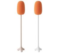 LRXIYODE Lot de 2 Brosses à Bouteilles Longue Poignée en Éponge Nettoyage pour Biberons Tasses et Bouteilles D’Eau Blanc et Rose Brosse de Nettoyage Ménagère Polyvalente sans Angle