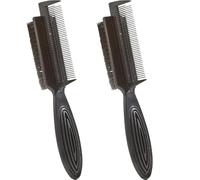 LRXIYODE Lot de 2 Brosses Nettoyantes Double Face en Abs Poils Nylon pour Barbe et Cheveux, Petite Taille Noire, Brosse de Coiffure Multifonctionnelle pour Salon et Voyage, Brosse