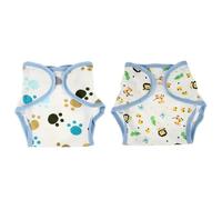 LRXIYODE Lot de 2 Couches D’apprentissage en Coton Bandes Adhésives, Taille Moyenne, Motifs Lionceau et Crocodile, Couches Réutilisables Respirantes pour Bébés, pour L’entraînement