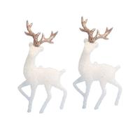 LRXIYODE Lot de 2 Décorations de Gâteau de Cerf Cristal, Mini Ornements Brillants pour Noël, Décorations Artisanales pour Mini-gâteaux, pour Fêtes et Bricolage Festif