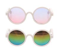 LRXIYODE Lot de 2 Lunettes de Soleil pour Chien et Chat en Plastique Vert, Confortables et Compactes, Accessoire Chic et Créatif Quotidien et Partage Entre Amis